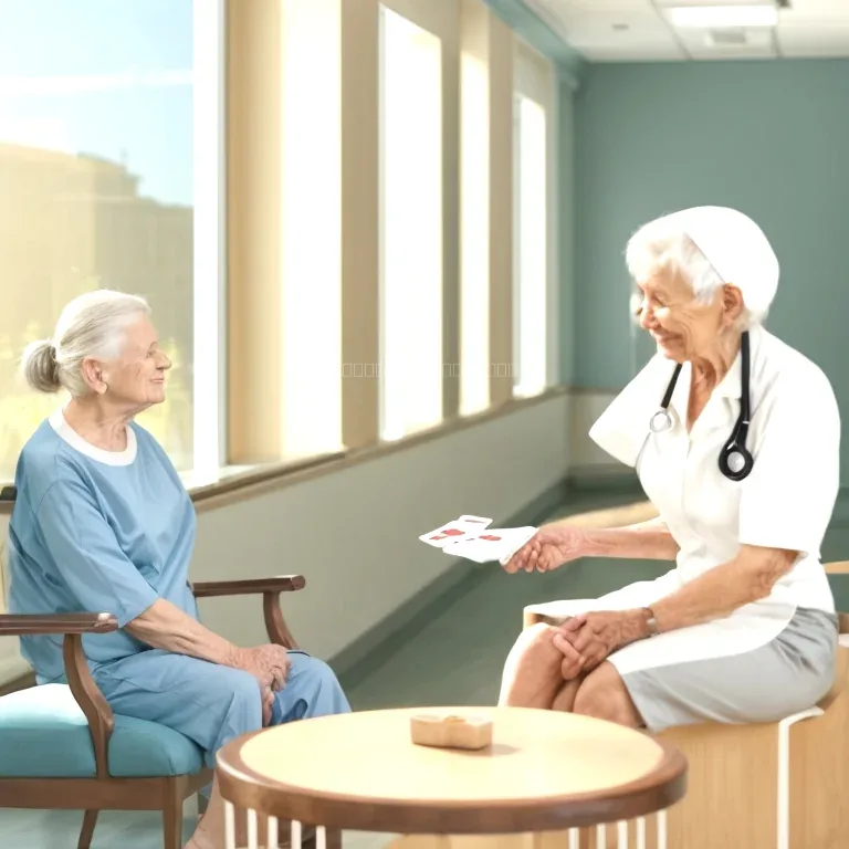 Therapy session with physiotherapist and senior resident